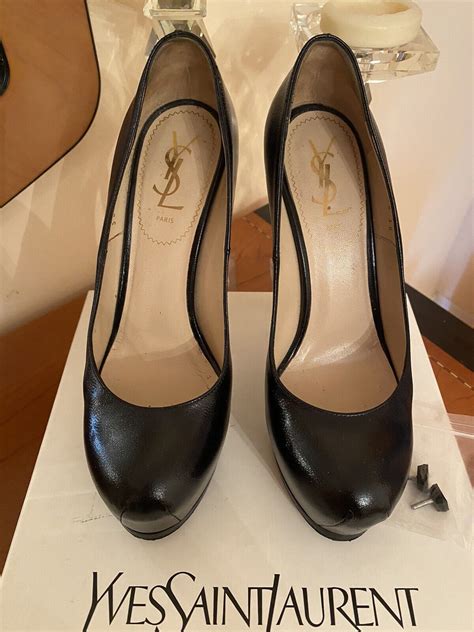 ysl vernigolf tribtoo slingback pumps in black leather